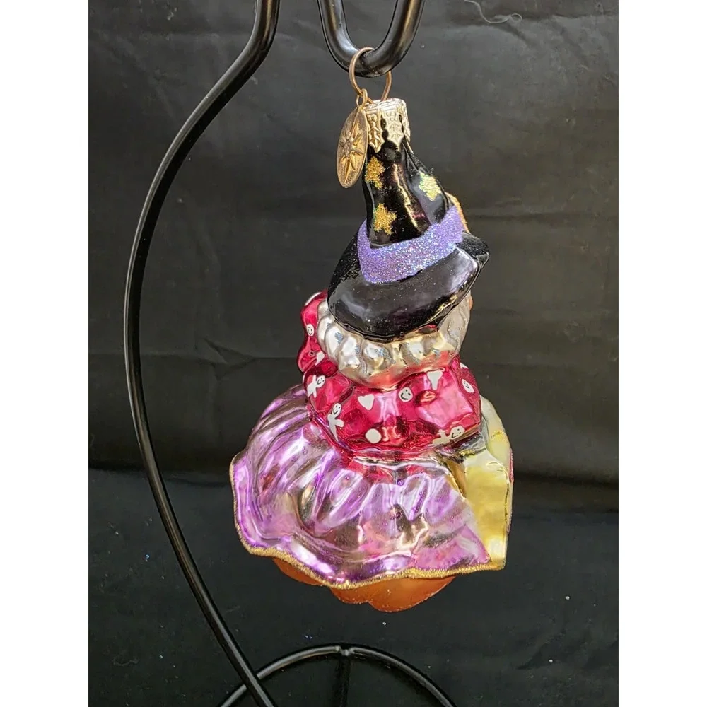 VTG 1994 Christopher Radko Trick Or Treat Halloween Witch Glass Ornament 4.5